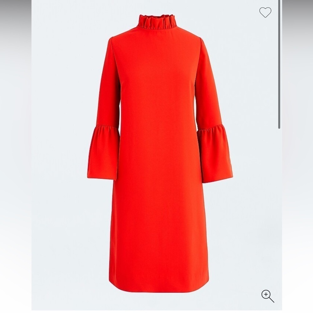 J.Crew Ruffle-neck shift dress in 365 crepe orange size 16